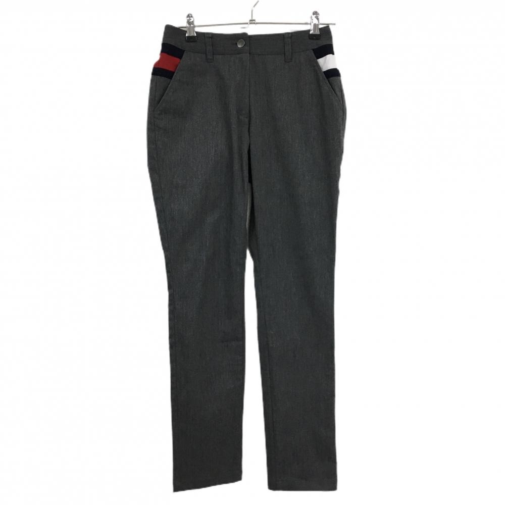 【超美品】トミーヒルフィガーゴルフ パンツ グレー×ネイビー 一部トリコロール  レディース S ゴルフウェア Tommy Hilfiger Golf