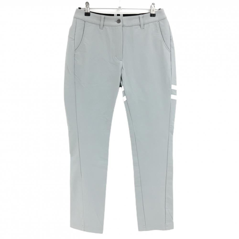 トミーヒルフィガー パンツ グレー×白 ロゴプリント ウエスト一部ゴム ストレッチ レディース LL ゴルフウェア Tommy Hilfiger Golf