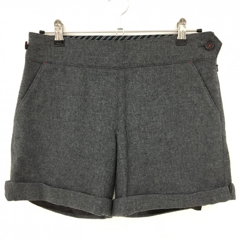 【超美品】トミーヒルフィガーゴルフ ハーフパンツ ダークグレー ウール混 裏地付 レディース M ゴルフウェア Tommy Hilfiger Golf