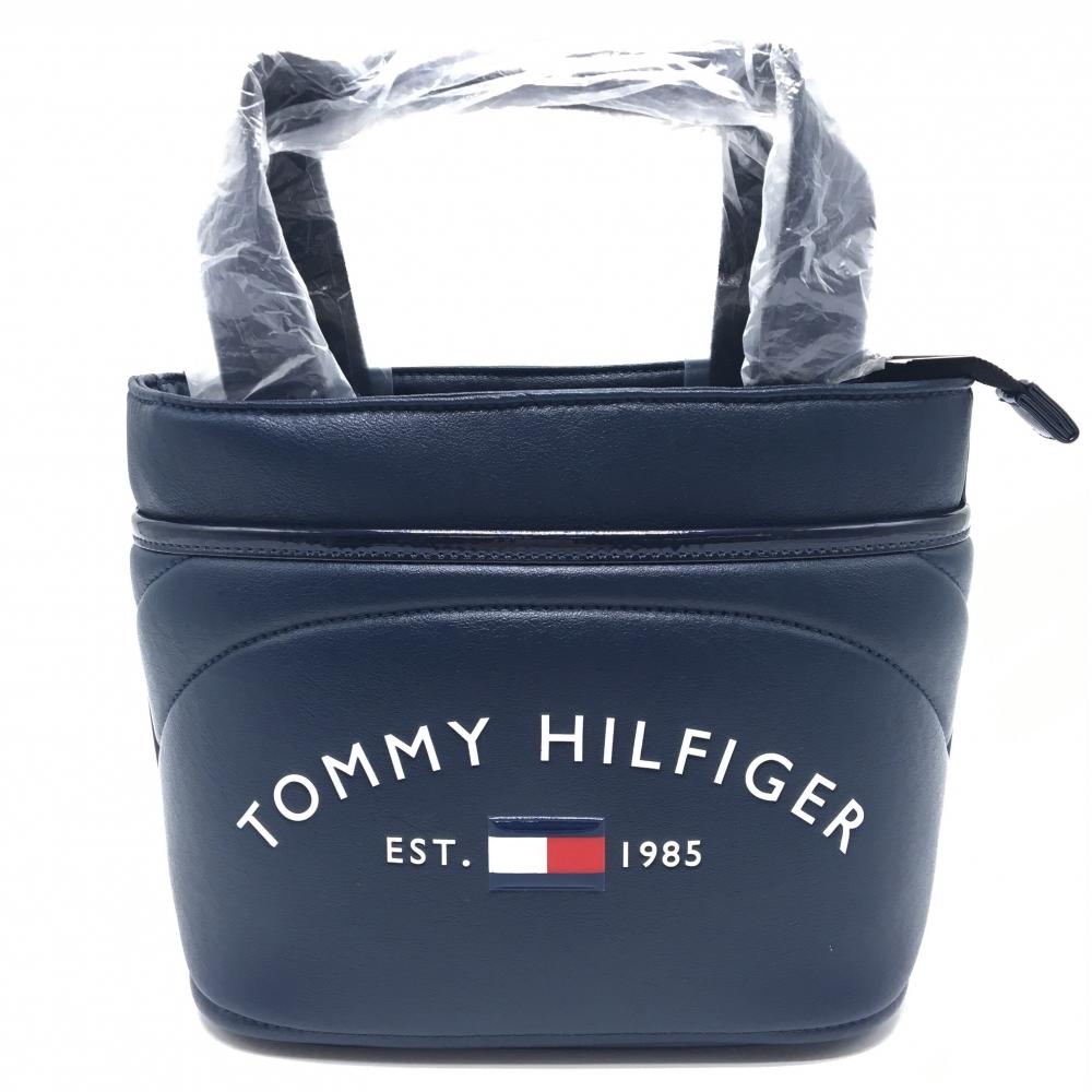 【新品】トミーヒルフィガー カートバッグ ネイビー×白 内外ポケット付ゴルフ Tommy Hilfiger Golf 画像