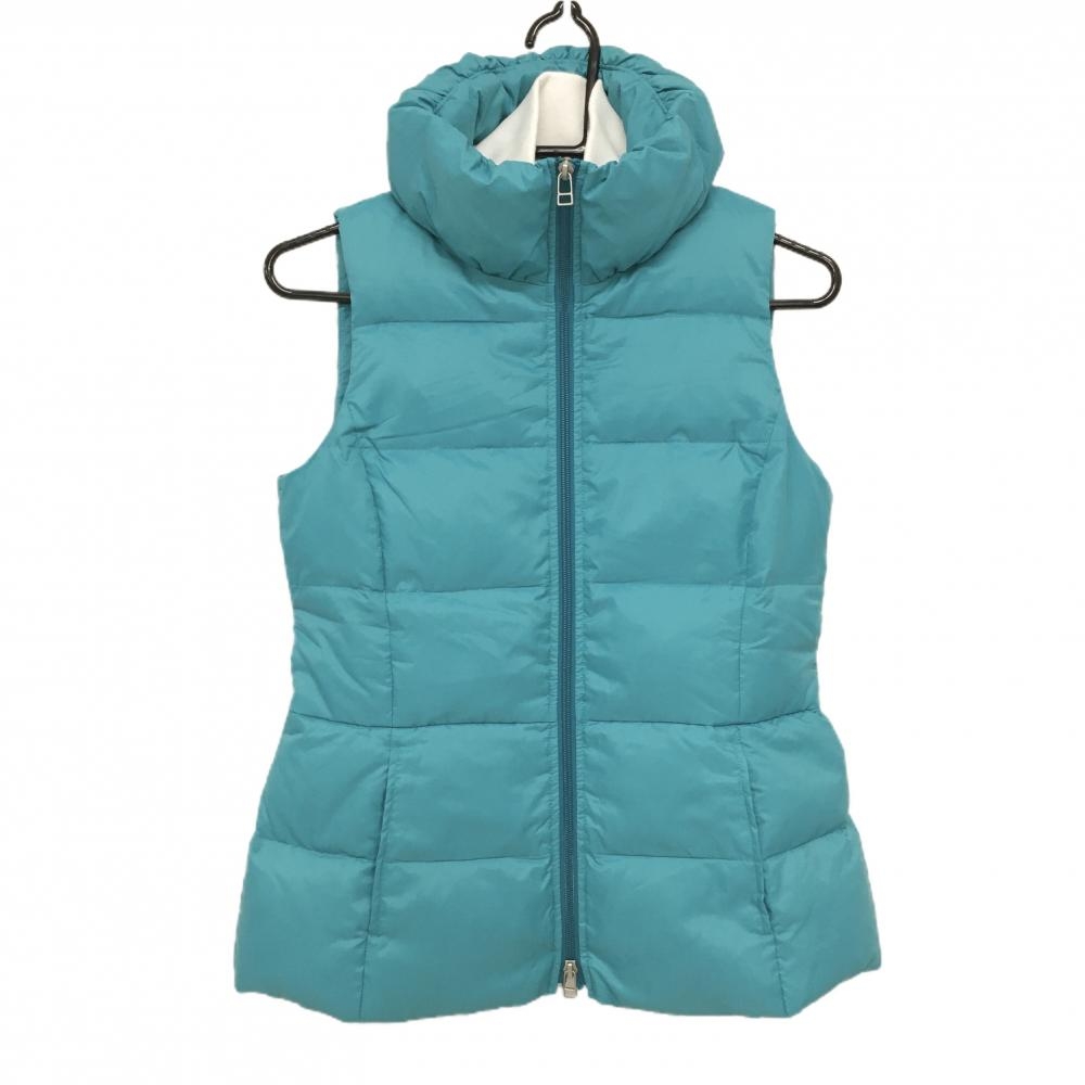 【美品】ポールスチュアートスポーツ ダウンベスト グリーン×白 内側総柄 ダウン90％ レディース M ゴルフウェア Paul Stuart SPORT