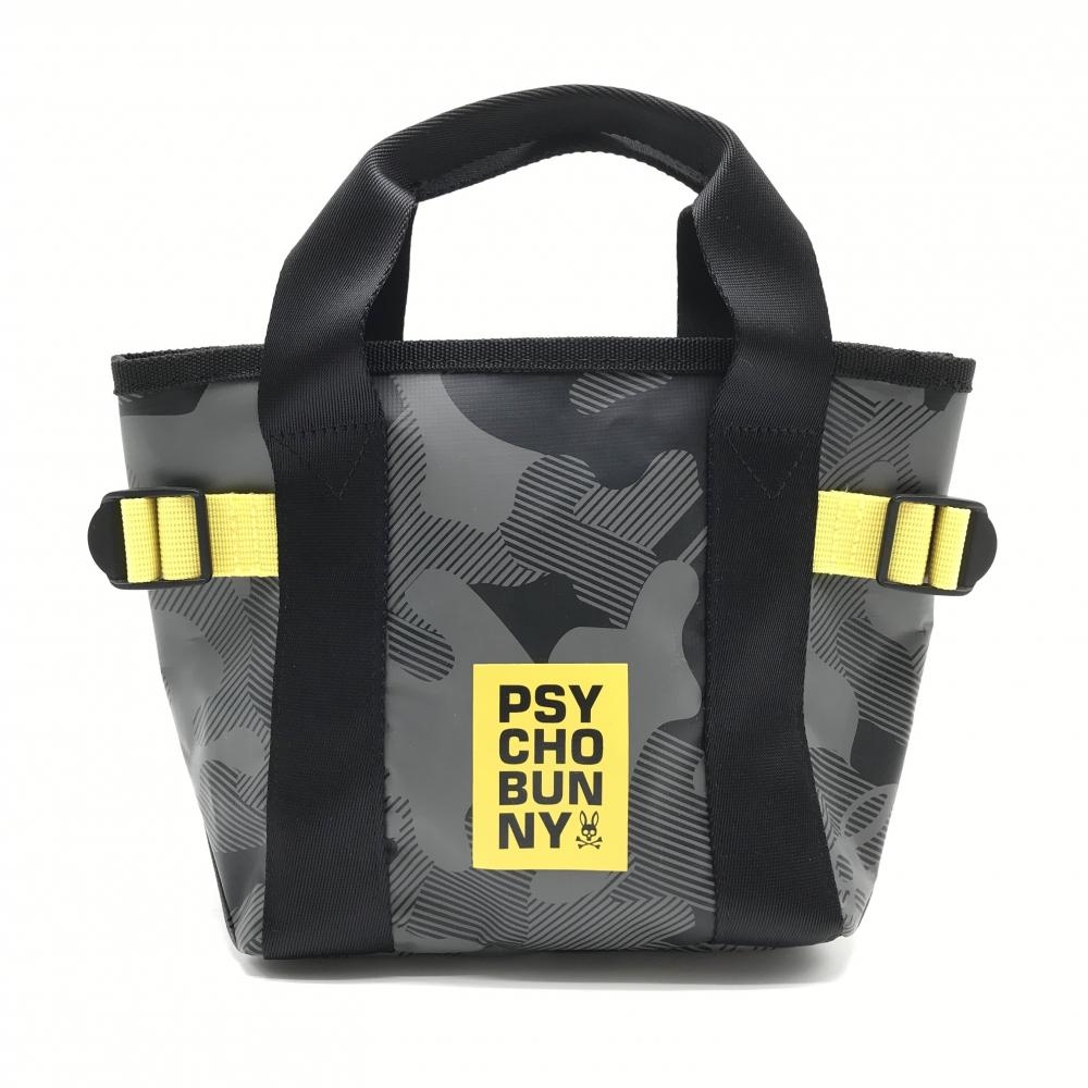 【超美品】サイコバニー カートバッグ グレー×黒×イエロー カモフラ 迷彩ゴルフ Psycho Bunny