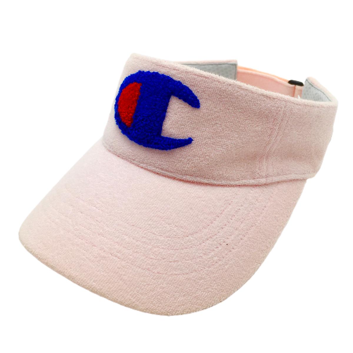 チャンピオン サンバイザー ピンク ロゴ パイル地 56.5～58.5cm（F）  ゴルフウェア Champion