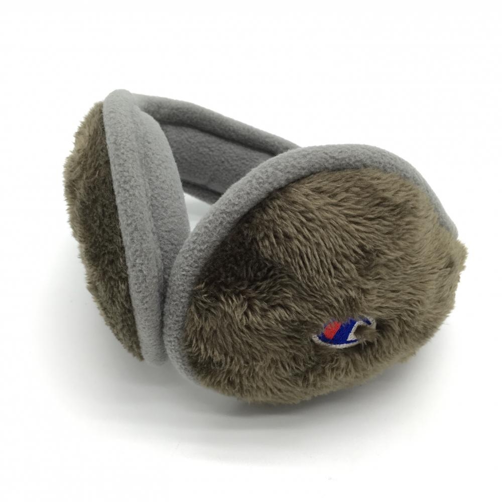 【超美品】チャンピオン ボアイヤーマフ カーキ×グレー 内側フリース 耳当て  ゴルフウェア Champion