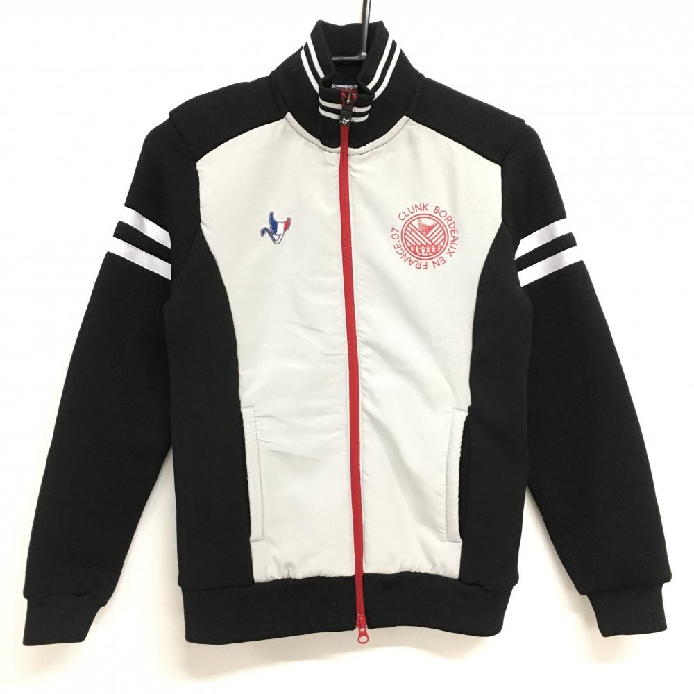 【美品】クランク 切替ジャケット 黒×グレー  蓄熱裏地 レディース M ゴルフウェア CLUNK
