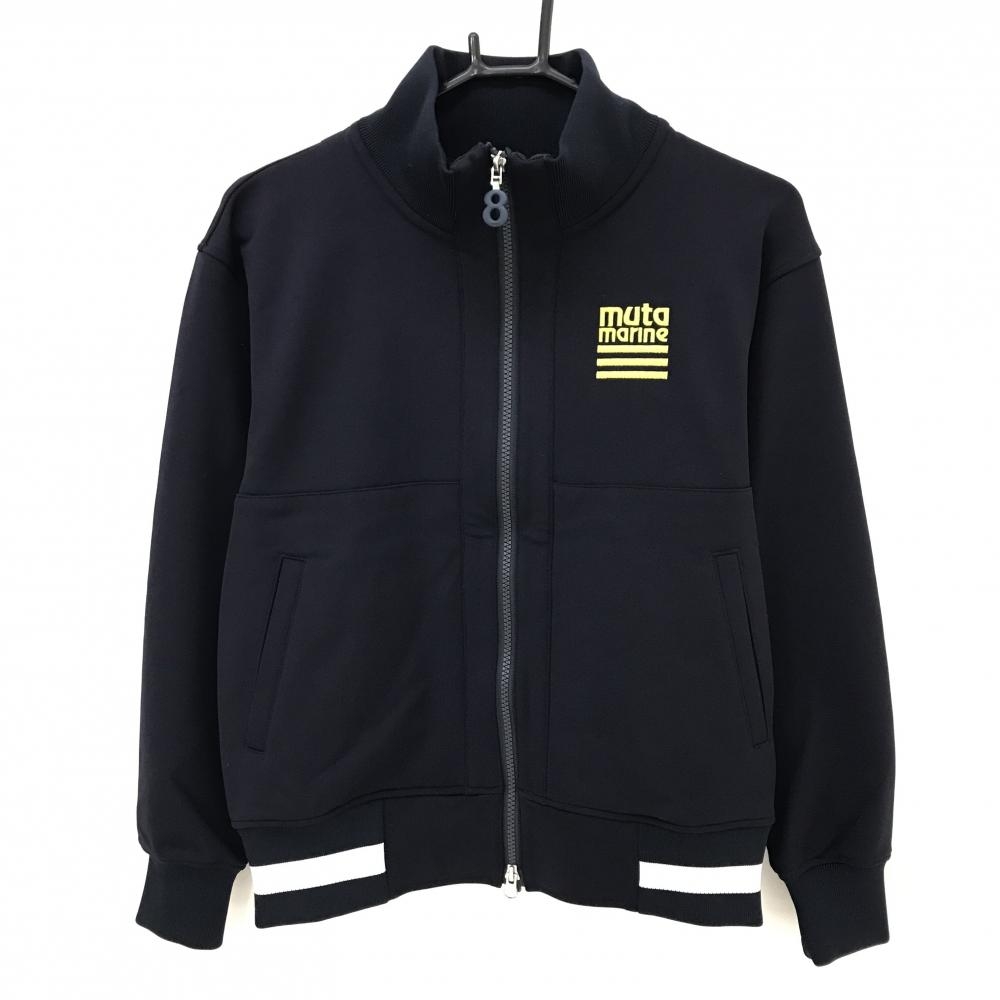 超美品】ムータマリン ジャケットブルゾン ネイビー×イエロー ダブル