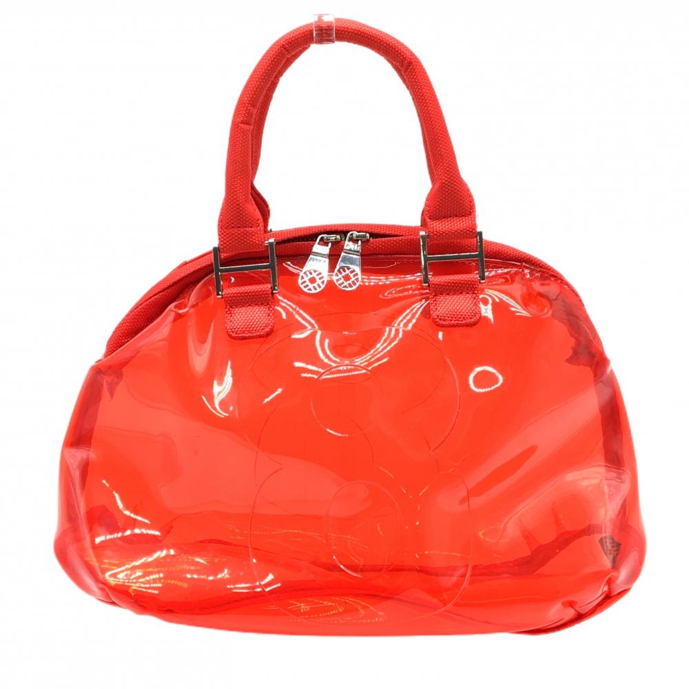 【美品】ムータマリン カートバッグ クリアレッド ロゴ ゴルフ muta