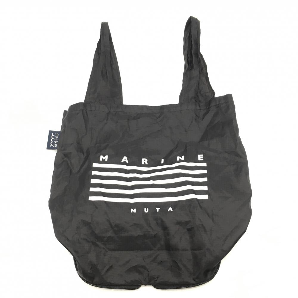 ムータ エコトート 黒×白 ロゴ 折り畳み収納可ゴルフ muta