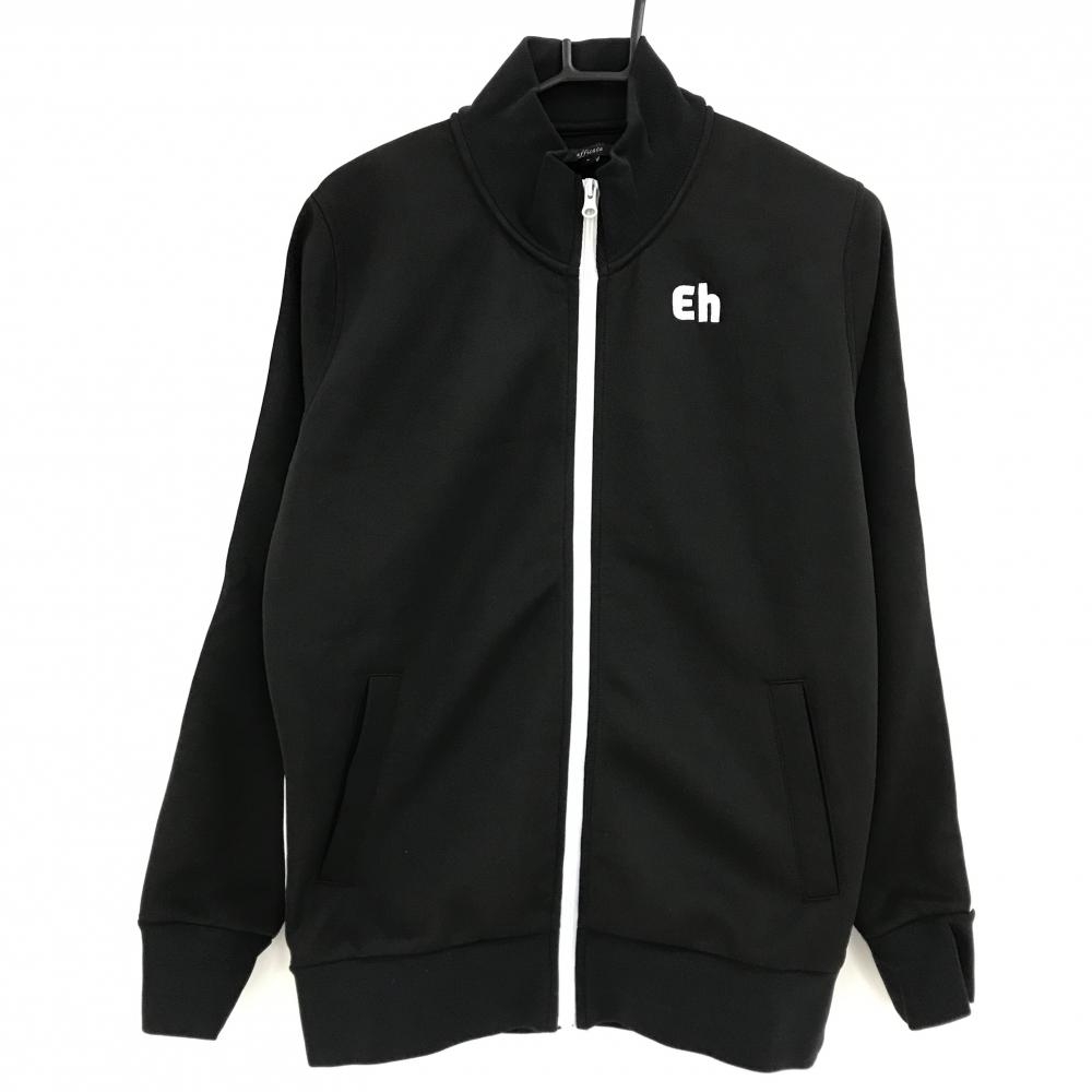 【美品】エフィカス ジャケットブルゾン 黒×白 袖ライン メンズ L ゴルフウェア efficace