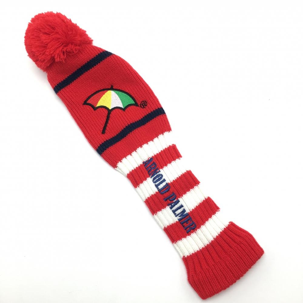 【超美品】アーノルドパーマー ニットヘッドカバー(DR) レッド×ネイビー ドライバーゴルフ Arnold Palmer