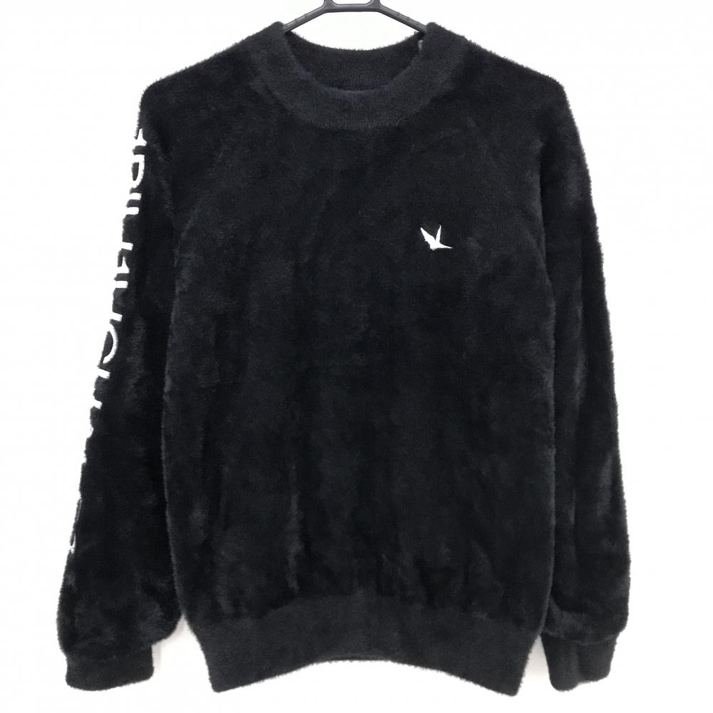 超美品】ウノピゥウノウグァーレトレゴルフ セーター 黒×白 起 背面  