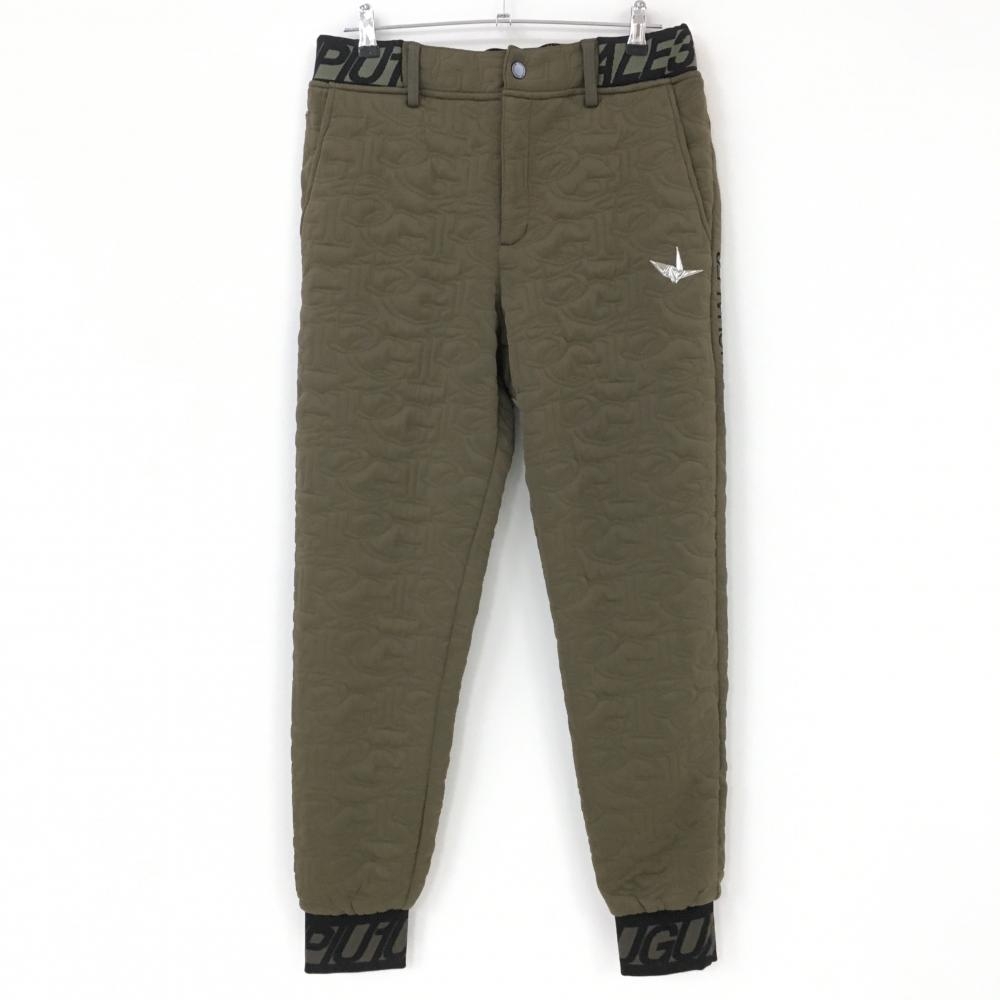 【超美品】ウノピゥウノウグァーレトレゴルフ ジョガーパンツ ブラウン ロゴ総柄 キルティング  メンズ V(L) ゴルフウェア 1PIU1UGUALE3 