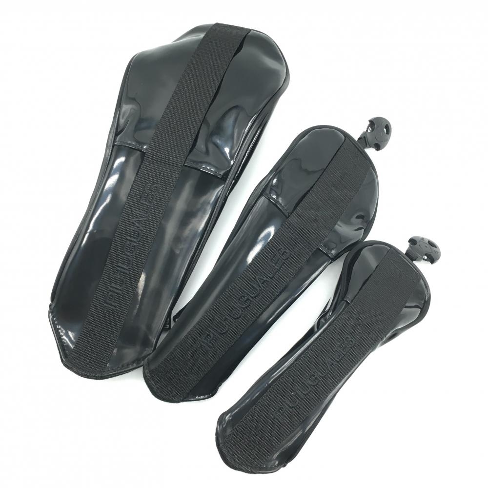 【超美品】ウノピゥウノウグァーレトレ ヘッドカバー3点セット(DR FW UT) 黒 エナメル　ロゴ ゴルフ 1PIU1UGUALE3 