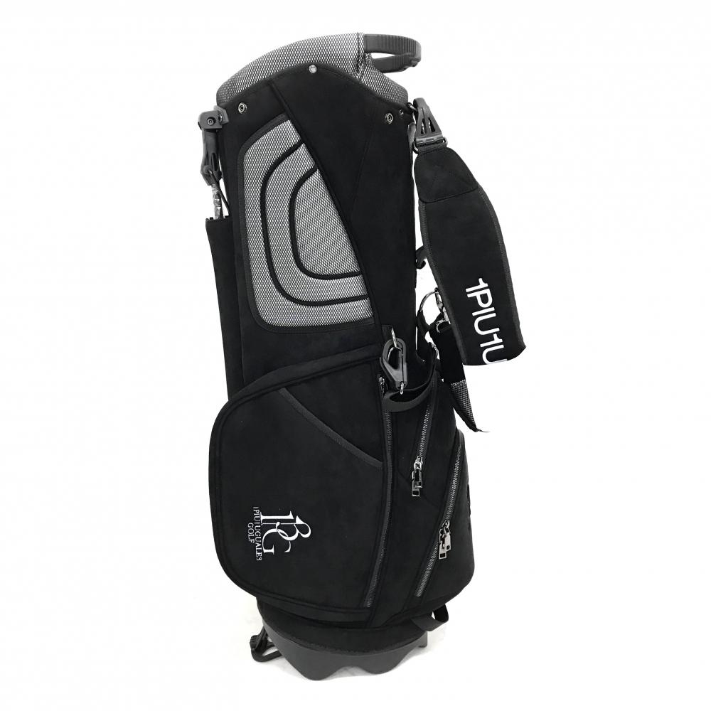 【未使用品】ウノピゥウノウグァーレトレゴルフ スタンド式キャディバッグ 黒 ショルダーストラップ付  10型 ゴルフ 1PIU1UGUALE3 