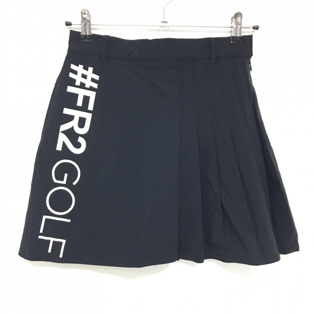 美品】エフアールツー スカート 黒×白 サイドロゴ 内側インナーパンツ