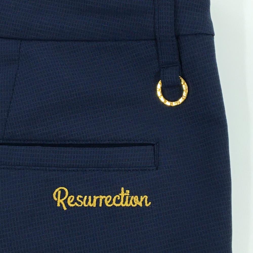 美品】レザレクション パンツ ネイビー 格子地模様 メンズ XL ゴルフ