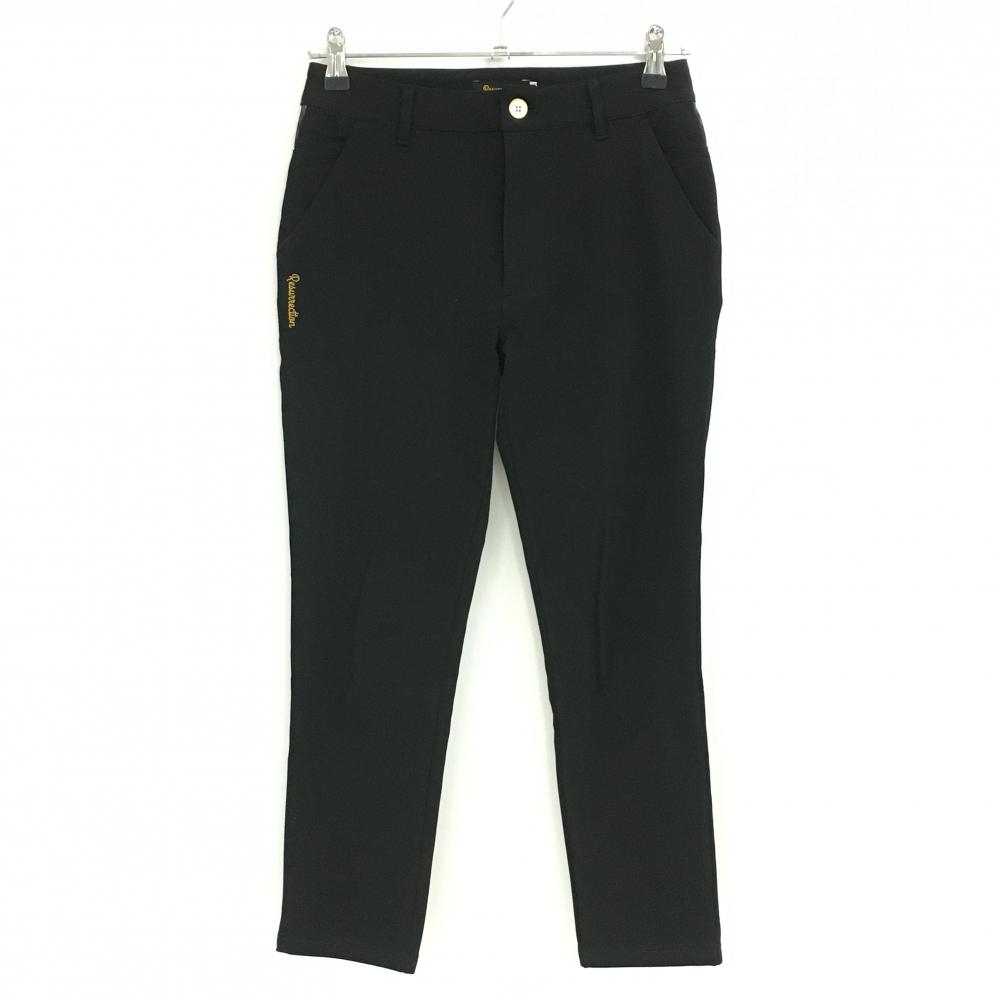 レザレクション パンツ 黒 後ろ一部柄 ストレッチ  レディース XS ゴルフウェア Resurrection
