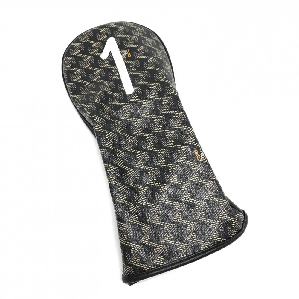 【新品】レザレクション ヘッドカバー(DR) 黒×ベージュ系 総柄 ドライバーゴルフ Resurrection