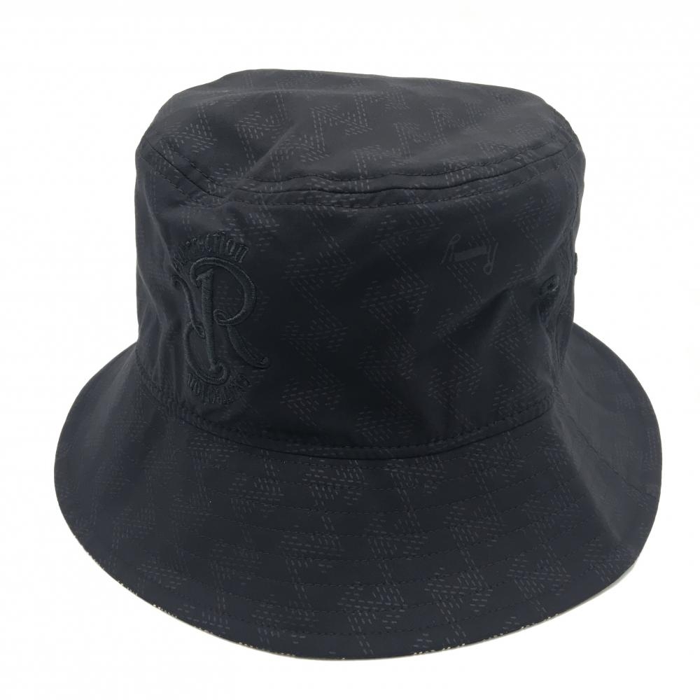 【美品】レザレクション ハット 黒×グレー 総柄 L  ゴルフウェア Resurrection