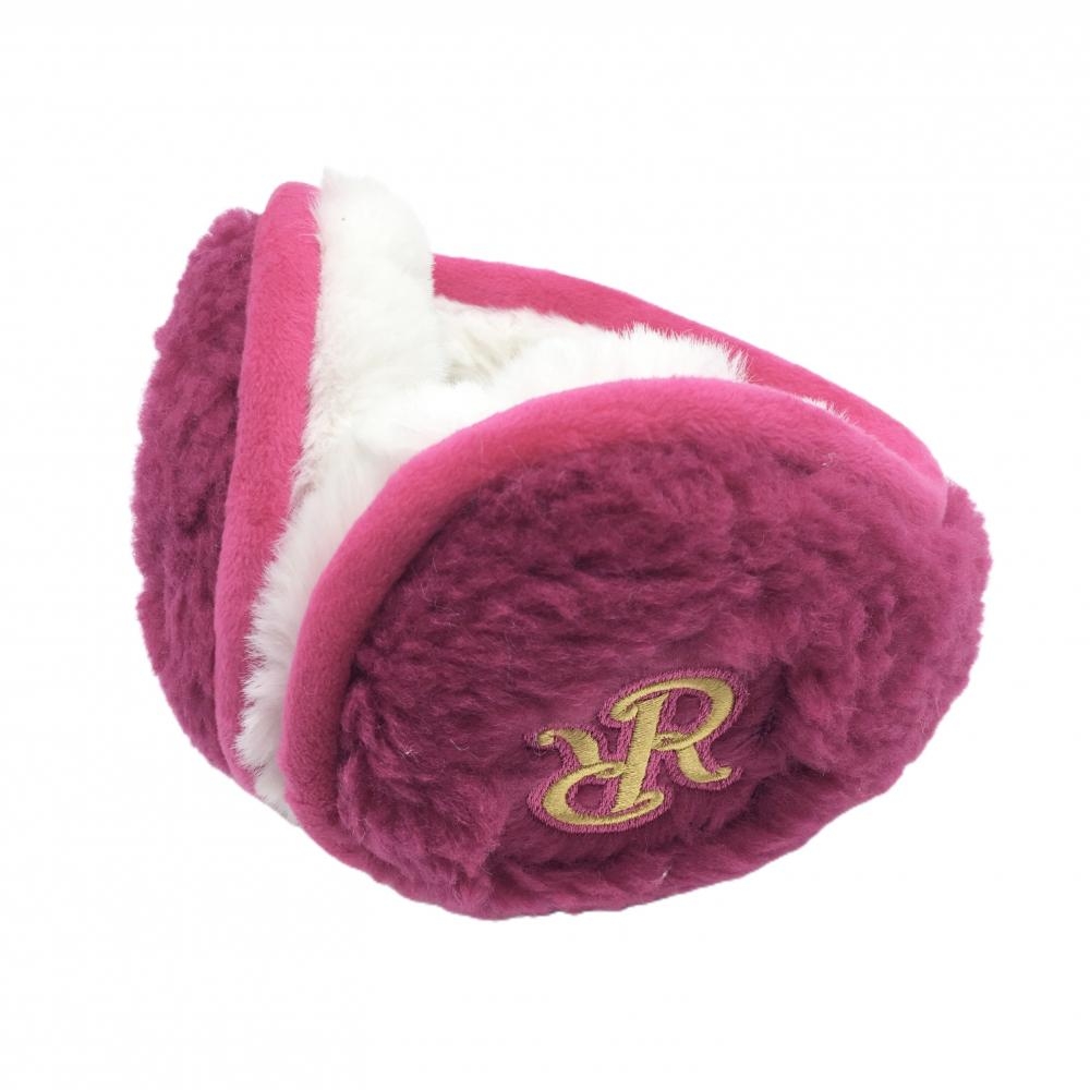 【超美品】レザレクション イヤーマフ ピンク×イエロー 内側ファー 耳当て  ゴルフウェア Resurrection