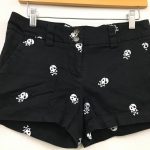 ラウドマウス ショートパンツ 黒×白 スカル柄