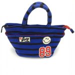 パーリーゲイツ カートバッグ ブルー×黒 ボーダー