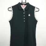 アルチビオ ノースリーブポロシャツ 黒×白 ドット柄