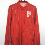 プーマ 長袖ポロシャツ レッド×白×ダークネイビー