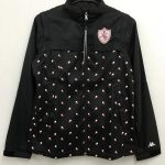 カッパ レインウェア ブルゾン ジャケット 黒×赤 ジップアップ ドット柄