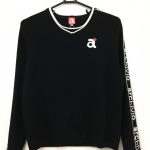 アルチビオ　長袖セーター　黒×白　袖ロゴ