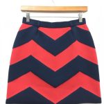 アルチビオ　ニットスカート　レッド×ダークネイビー