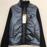 マークアンドロナ ダウンブルゾン シルバーグレーダークネイビー