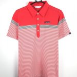 アンパスィ 半袖ポロシャツ レッド×白×黒 ボーダー