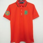 ビバハート　半袖ポロシャツ　レッド×グリーン