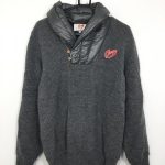 マスターバニー ニットブルゾン 杢グレー 襟ダウン