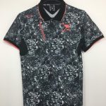 オークリー 半袖ポロシャツ グレー×黒×白 総柄 スカル