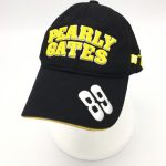 パーリーゲイツ キャップ 黒×イエロー×白 スマイルニコちゃん