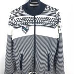 パーリーゲイツ ニットブルゾン 白×ダークネイビー ボーダー