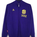 ルコック ニットブルゾン パープル×イエロー