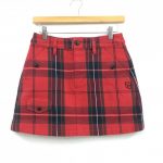 パーリーゲイツ スカート レッド×ダークネイビー チェック柄