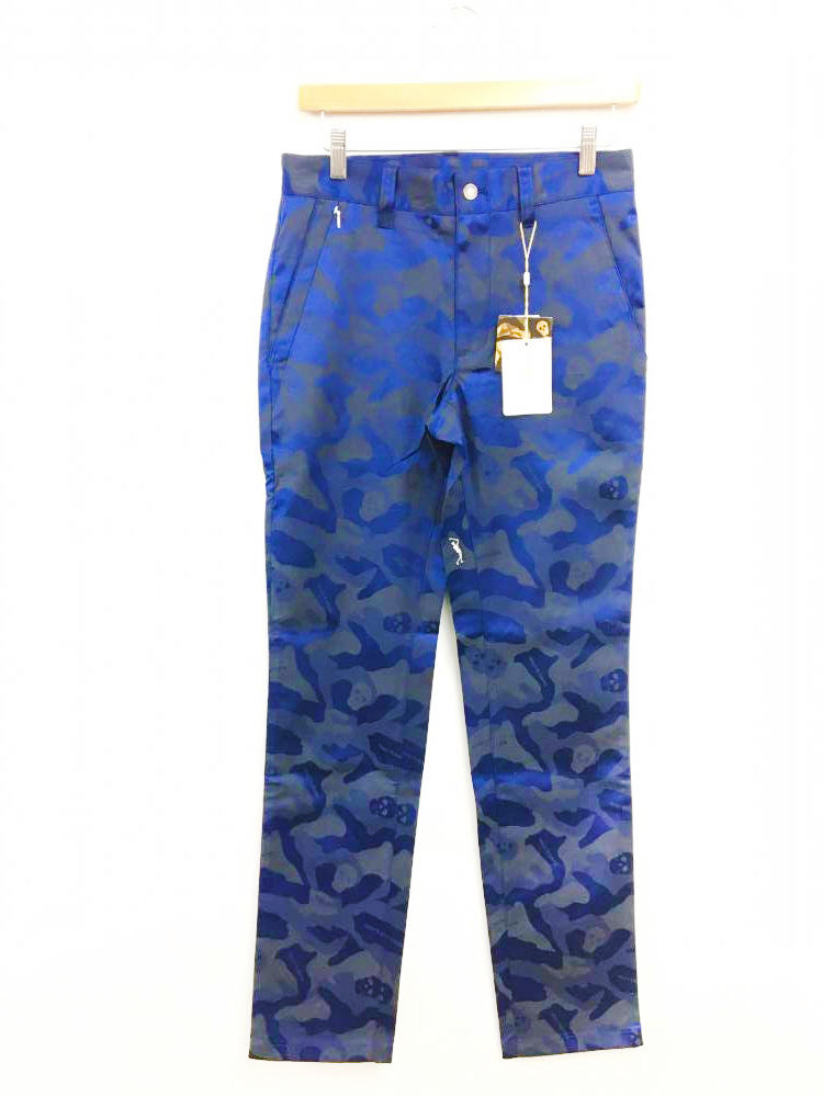 マークアンドロナ パンツ ネイビー カモフラ迷彩 - ゴルフウェア買取  