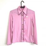 マークアンドロナ 長袖ポロシャツ ライトピンク