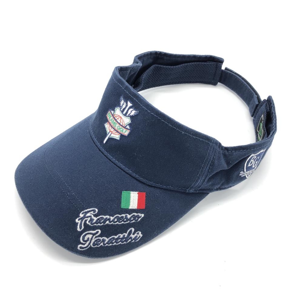 BEAMS GOLF　ビームスゴルフ サンバイザー 白×ダークネイビー ワッペン 54～56㎝　ユニセックス　アクセサリー　ゴルフ　se5 BEAMS GOLF（ビームスゴルフ）の「BEAMS GOLF ⁄ シカゴロゴ バイザー