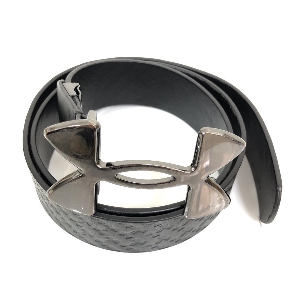 アンダーアーマー ベルト 黒 トップ式 ロゴバックル