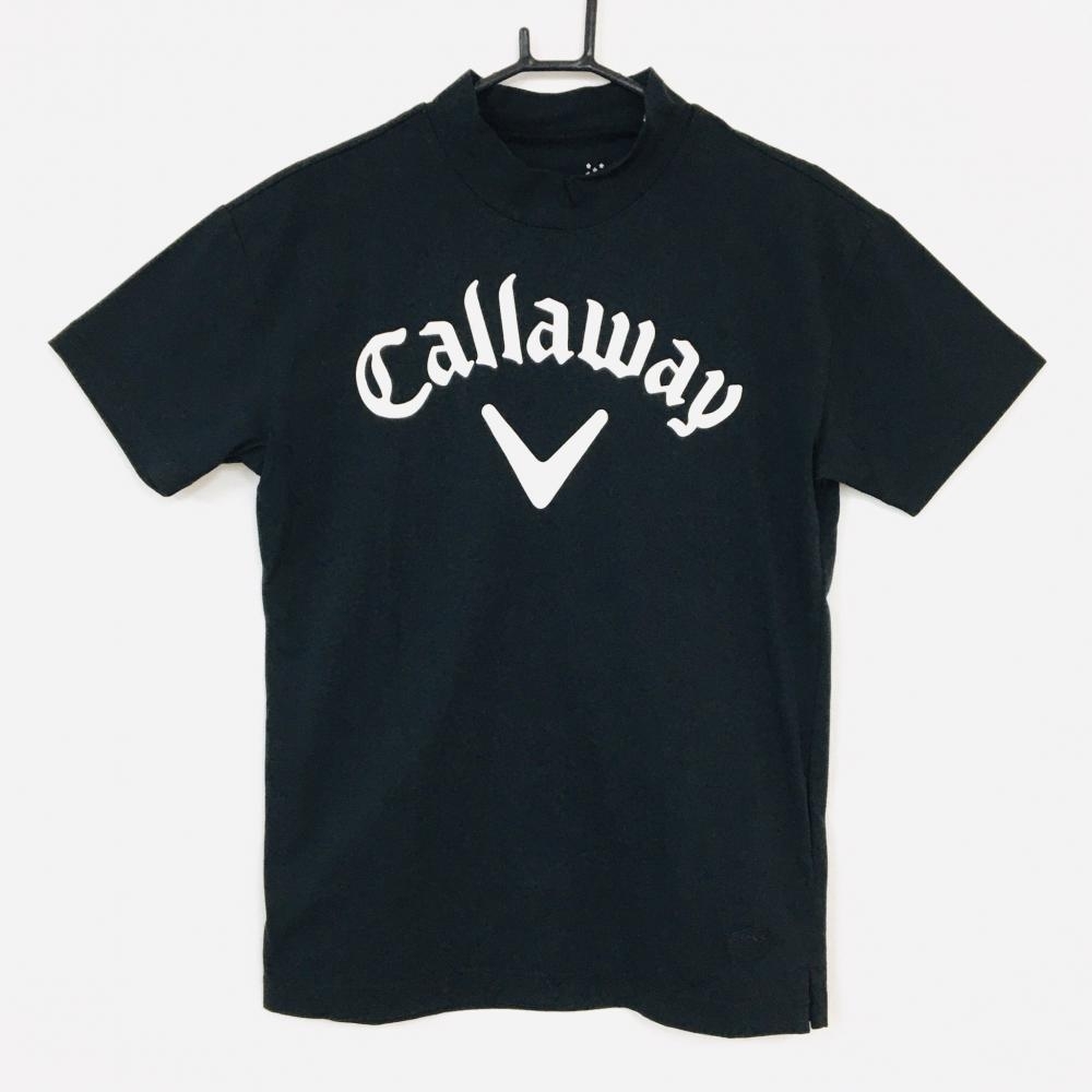キャロウェイ 半袖ハイネックシャツ 黒×白 2018年モデル 速乾 - ゴルフ