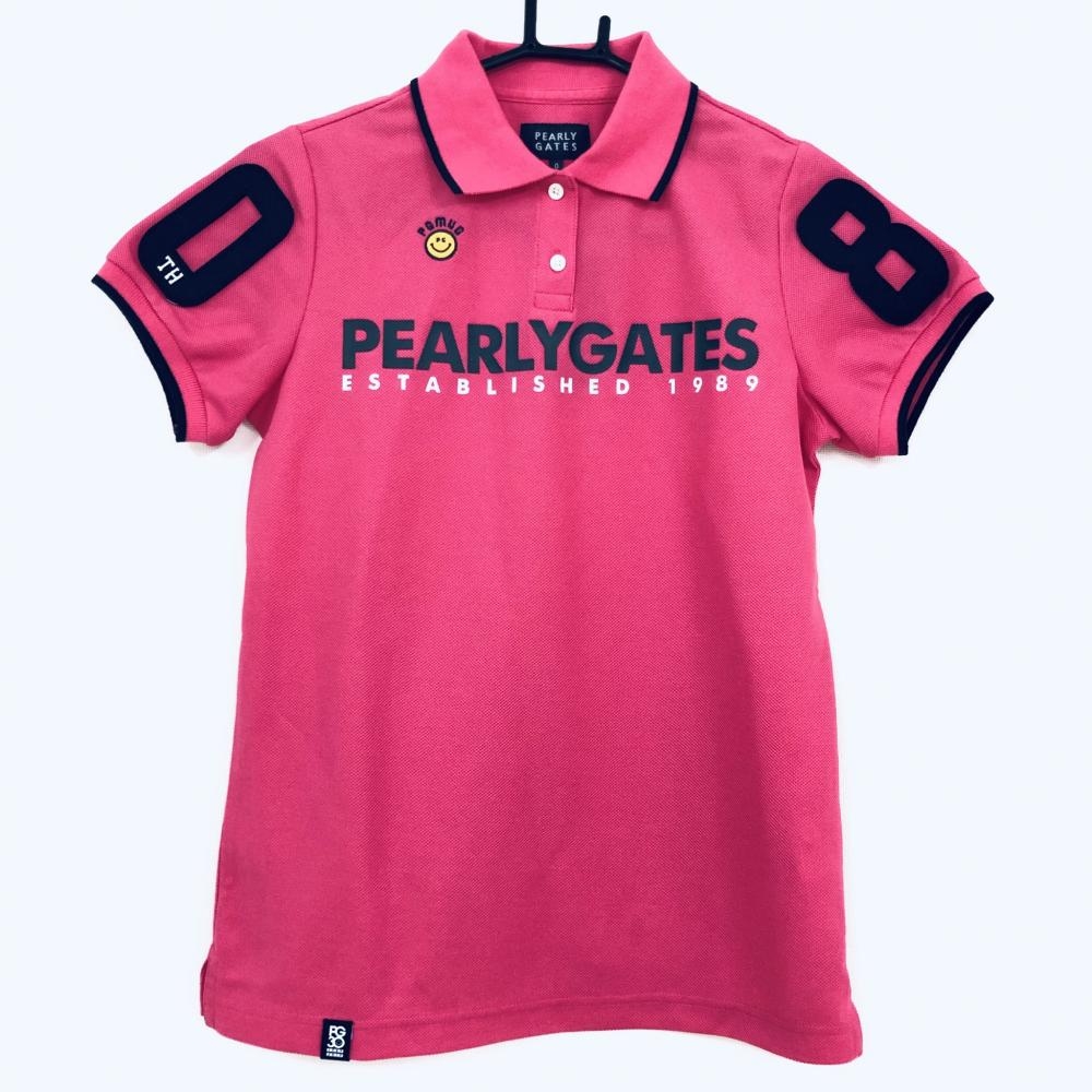 パーリーゲイツ 半袖ポロシャツ ピンク×ネイビー 30周年記念モデル 