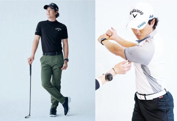 キャロウェイアパレルのツアープロエディションのゴルフウェアを着た石川遼プロ