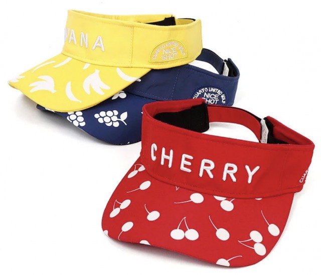 クアルトユナイテッドのフルーツモチーフのサンバイザー