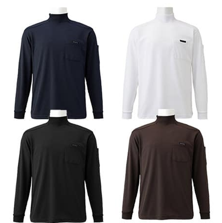 ペン差し付きハニカム長袖ハイネック