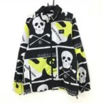 【新品】マークアンドロナ ジャケット 黒×白 スカル総柄 メッシュ裏地 ストレッチ メンズ 50(XL) ゴルフウェア 2024年モデル MARK＆LONA